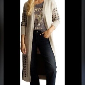 FRYE women’s printed jacquard duster cardigan sweater